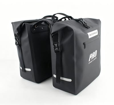 Dubbele Fietstas 56 Liter Zwart Met Reflectoren 100% Waterdicht E-bike Elektrische Fietsen