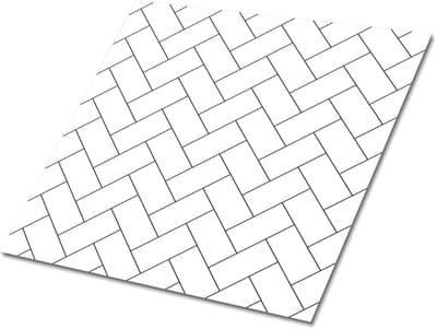 Tulup PVC Tegels - Geometrische Lijnen Vinyl Tegels - 30 cm x 30 cm - Wit Vinyl Vloer Tegels - 9 stuks - Vinyl Wandtegels - Geometrisch Plaktegels - Zelfklevende Vinyl Tegels - Plaktegels keuken en Badkamer