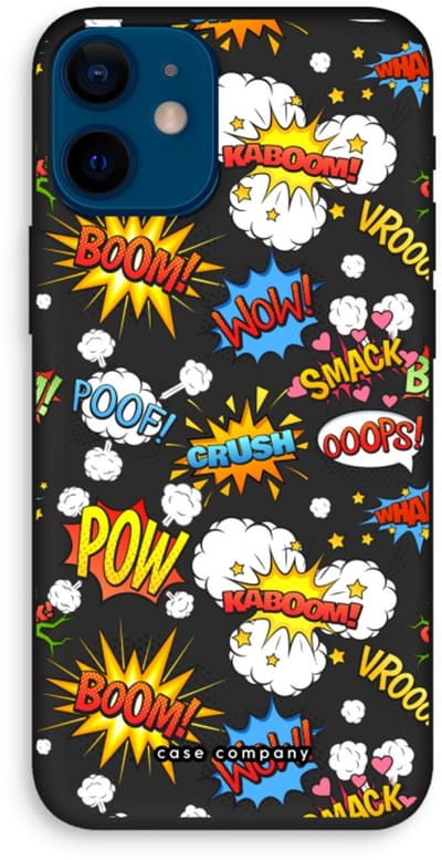Case Company® - Hoesje geschikt voor iPhone 12 mini hoesje - Pow Smack - Biologisch Afbreekbaar Telefoonhoesje - Bescherming alle Kanten en Schermrand