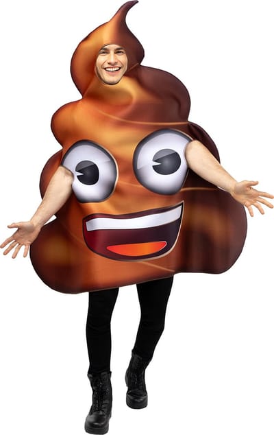 FUNIDELIA Emoji Kak kostuum voor vrouwen en mannen - Bruin