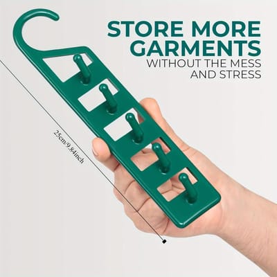 Ruimtebesparende Heavy Duty Plastic Hangers 1 Stuk, Multifunctionele Kledingkast Organizer voor Jeans, Broeken, Overhemden & Truien 1pc groen