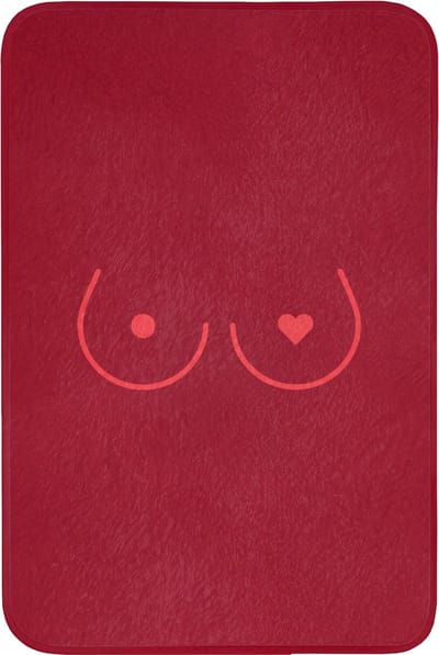 Badmat 60x90 cm - Antislip - Minimalistisch - Lijnillustratie - Rood - Badmatten voor badkamer - Badkamermat - Douchemat - Badkamer mat
