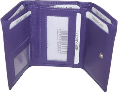 Kleine leren dames portemonnee / compact maar compleet drie-luik beursje / Tri-fold portemonneetje in rood, paars, roze, groen, navy, blauw, zwart leer / 127