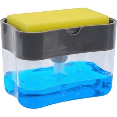 Afwasmiddel Dispenser Drukontwerp Automatisch Vloeistofdispenser Doos Sponshouder Zeepdispenser black