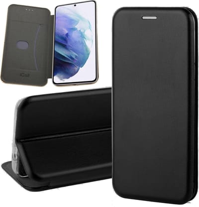 Hoesje geschikt voor Samsung S21 Plus - Book Case Kunstleer Wallet Cover Hoes Zwart