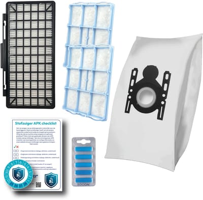 Multaparts® stofzuiger-APK set geschikt voor Siemens M5 & Z5 serie | Complete onderhoudsset met stofzuigerzakken type G-ALL (10 x), motorfilter (2 x), HEPA filter, geursticks (5 x), APK-checklist & APK-sticker | Maak je stofzuiger als nieuw