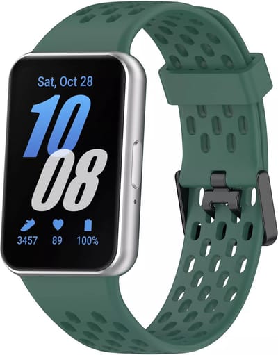 Strap-it Ademend siliconen bandje met gespsluiting - geschikt voor de Samsung Galaxy Fit 3 (groen)