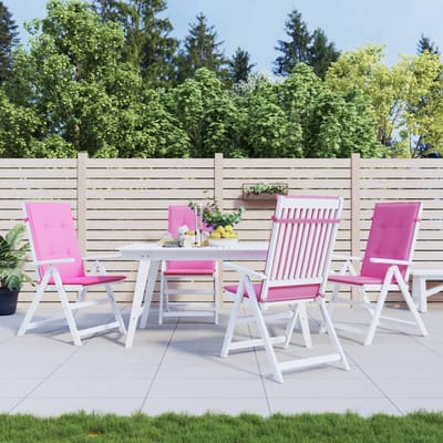 vidaXL - Stoelkussens - 4 - st - hoge - rug - stof - roze
