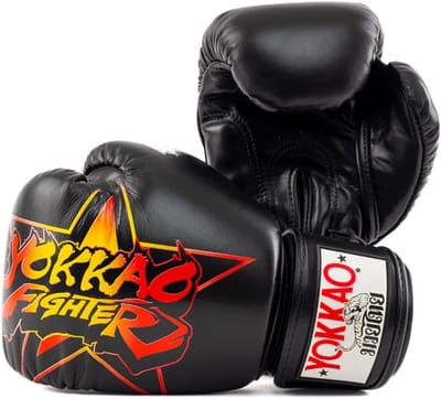 Gevechtshandschoenen - Bokshandschoenen Trainingshandschoenen - Vechtsport Training - Handgemaakt in Thailand - 14 oz - Angry Bull Zwart