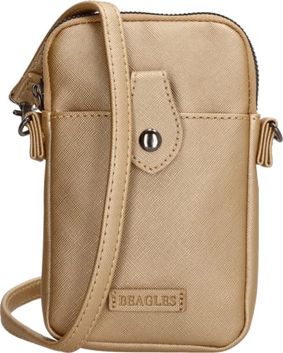 Beagles Fontecada Telefoontasje Dames - Crossbodytas met verstelbare en afneembare schouderband - Schoudertas van Imitatieleder - Licht Goud