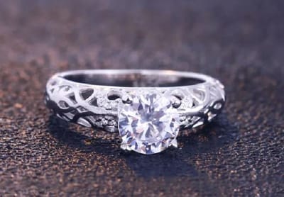 Schitterende Zilveren Wit Gouden Plated Ring- zie filmpje 19.00 mm. (maat 60)