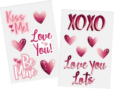 Folat - Raamstickers - Ombre Love - 12 stuks - Valentijnsdag versiering - Valentijnsdag cadeau - valentijnsdag