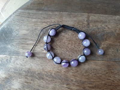 Amethist shamballa armband 10 mm