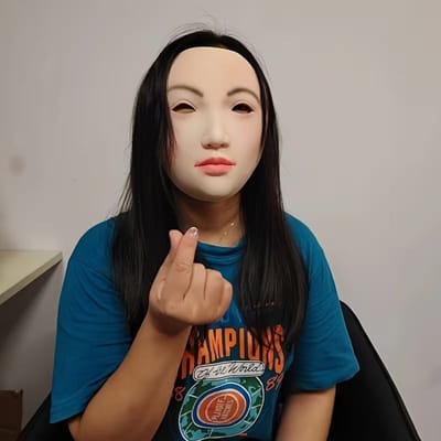Realistisch vrouwelijk gezichtsmasker voor feestkostuums, geschikt voor maskerade-rekwisieten Adult size roze