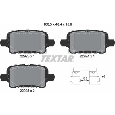 Remblokset TEXTAR 2292301, achter