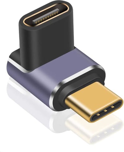 Nördic USB4-307 - Haakse USB-C Adapter - Mannelijk naar Vrouwelijk - 8K60Hz - 40Gb/s - PD 100W - Paars - 1 stuk