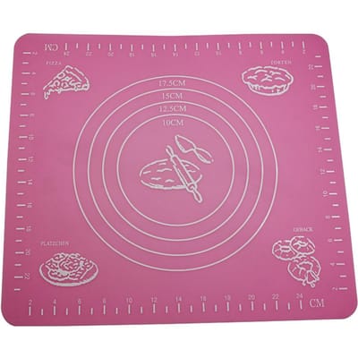 Bakken Siliconen Kneedmat Anti-aanbak Deeg Rolvel Pad (Roze 26 * 29cm) Pink white