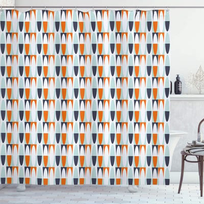 ABAKUHAUS Abstrakt Douchegordijn – 175 x 180 cm – Pastel Lila Multicolor – waterafstotend, 12 ophanghaken inbegrepen