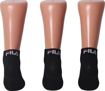 Fila - Ankle Socks 3-Pack - Zwarte Sokken - 35 - 38 - Zwart