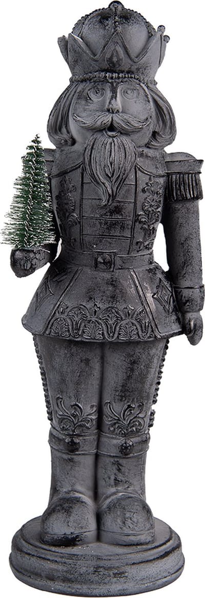 Clayre & Eef Beeld Notenkraker 32 cm Grijs Kunststof