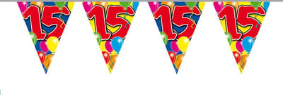 Folat - Vlaggenlijn 15 jaar Ballonnen (10 meter)