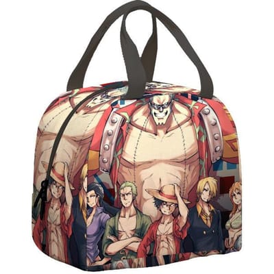 Anime One Piece Kinderen Lunchtas Nautische Koning Basisschool en Middelbare School Leerlingen IJszak Picknicktas Isolatie Handige Bento Tas Lunch bag