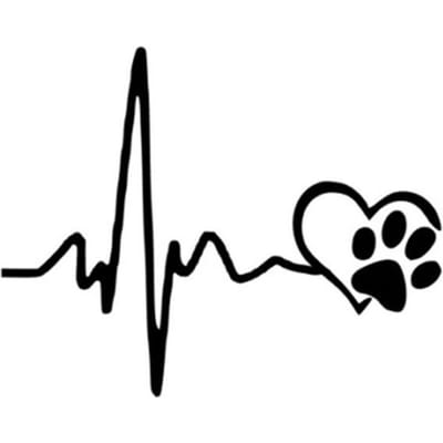 Hondenpootafdruk Elektrocardiogram Auto Sticker Cartoon Sticker Decoratieve Auto Ruit Laptop Sticker