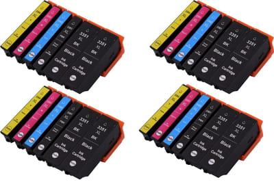KATRIZ® huismerk inkt voor Epson 8x T3351XL BK  + 4x T3361XL BK + 4x T3362XL c + 4x T3363XL M + 4x T3364XL Y |(24stuks) | - Met chip
