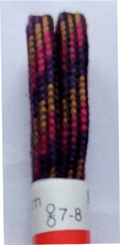 Ronilux Veter - Zwart/Bruin/Bordeaux/Cognac/Paars - Meerkleurig - Plat - Lengte 90 cm - Breedte 6 mm - Schoenveter