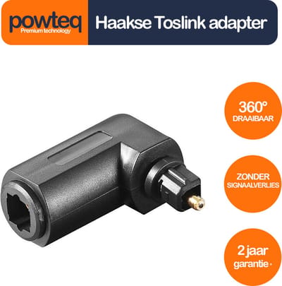 Haakse (90°) Toslink adapter - 360° draaibaar - Verguld - Voor krappe ruimtes
