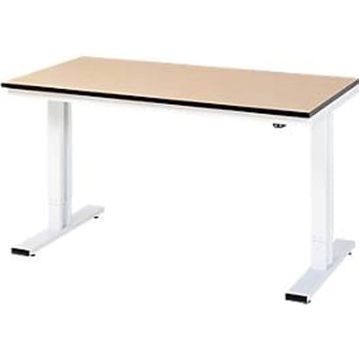 Rau Adlatus werkbank, elektrisch in hoogte verstelbaar, 22 mm MDF-plaat, tot 300 kg, B 1500 x D 800 x H 720-1120 mm, bruin/lichtgrijs