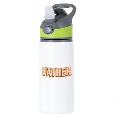 Hacebo® - Father waterfles met rietje groen - Vader - papa - Vaderdag - cadeau - verjaardag - kado - water fles - 650ML
