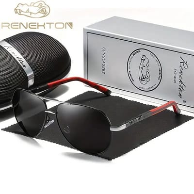 K&R Ventures® Piloten Zonnebril – Gepolariseerd – Unisex Dames & Heren – Zwart Frame & Grijze Glazen – Luxe Cadeaupakket met Etui & Poetsdoekje – UV400 Bescherming – Stijlvolle Aviator Bril