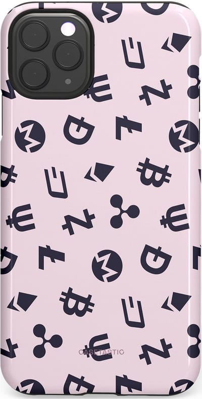 Casetastic Hoesje Geschikt voor Apple iPhone 11 Pro Max - Stijlvolle Beschermende Duo-layer Case - Crypto flow