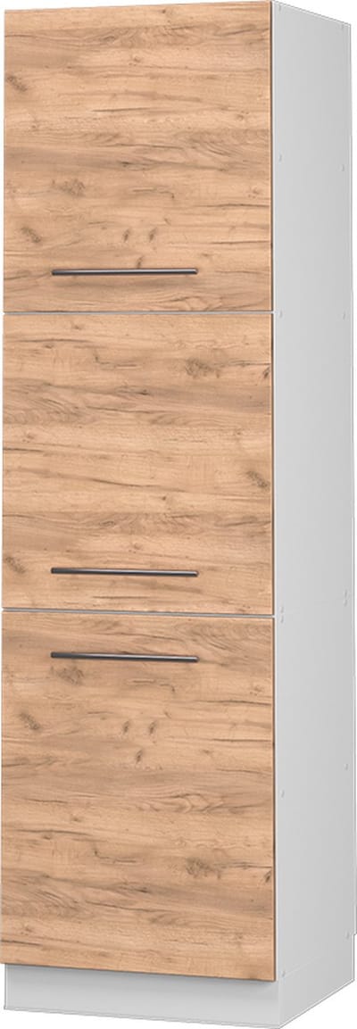 Vicco Hoge kast Fame-Line, Goudkleurig Eiken/Wit, 60 cm