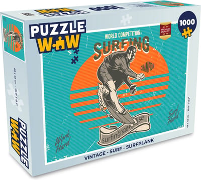 Puzzel Vintage - Surf - Surfplank - Legpuzzel - Puzzel 1000 stukjes volwassenen