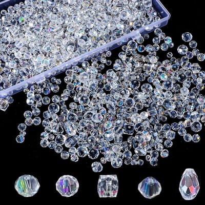 Kralen, 5 stijlen, kristallen kralen, glanzend, om te rijgen, knutselen, sieraden maken voor armbanden, sleutelhangers, woondecoratie (4/6/8mm)