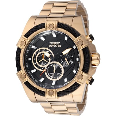 Invicta Bolt 48867 Heren Horloge - Quartz Uurwerk - Roestvrij Staal met zwarte Wijzerplaat - 52mm