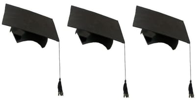 Afstudeerhoedje geslaagd met kwast - 4x - volwassenen - zwart - Examen diploma uitreiking - feestartikelen