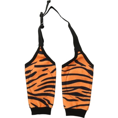 Manchons de récupération pour chien Style Tigre Doux Élastique Respirant Empêche le léchage Manchons pour pattes avant de chien pour L(for 6.5-9kg) black