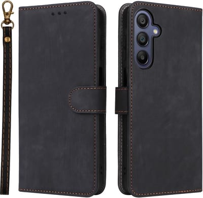 Coverup Hoesje - Geschikt voor Samsung Galaxy A16 Hoesje - Coverup Book Case met Koord - Zwart