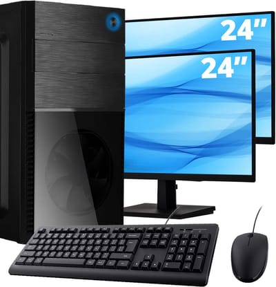 Intel Compleet PC + 2 x 24" Monitor + Muis & Toetsenbord | Intel Core i5 | 16 GB DDR4 | 500 GB SSD | RTX 3050 | Windows 11 Pro + WiFi & Bluetooth