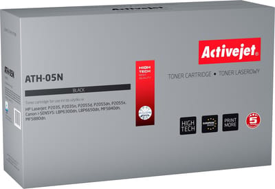 ActiveJet ATH-05N toner voor HP-printer; HP 05A CE505A, Canon CRG-719 vervanging; Opperste; 3500 pagina's; zwart.