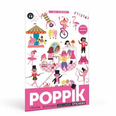 Poppik Uitklapbare stickerposter - Circus - 750 herbruikbare stickers