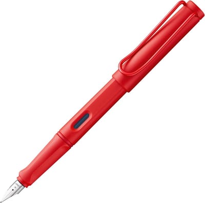 LAMY safari strawberry vulpen - Vulpen met ergonomisch grip en gepolijste stalen penpunt in penpuntbreedte EF - robuust ASA-kunststof - inclusief LAMY T 10 blauwe inktpatroon