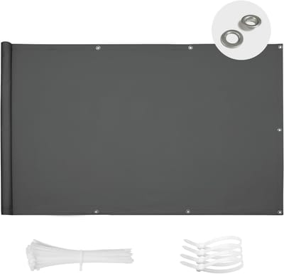 Balkon Scherm - Privacyfolie Reling - Buiten Inkijk - Weerbestendig Materiaal - 90x200 cm - Antraciet