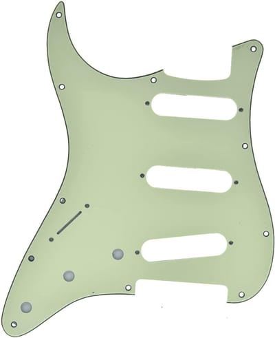 Vintage 62 Stratocaster Pickguard met 11 gaten, SSS Single Coil, Mint Groene 3-laags Scratch Plate en Schroeven voor Fender Gitaren