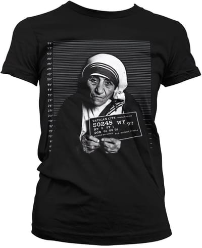 Hybris Dames T-shirt met afbeelding van Moeder Theresa, 'Mug Shot Girly' SH-5-15734-H51-12