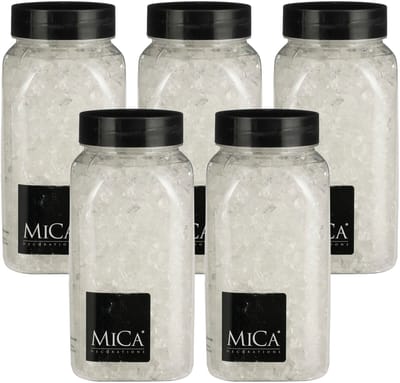 Mica Decorations decoratie steentjes / granulaat - 5x - 650 ml - 4-10 mm - transparant - siergrind