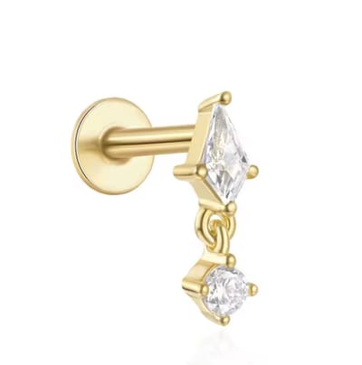Maevi® Piercing voor Oor - Kleur: Goud - Formaat: 12 x 6 MM - Titanium - Tragus / Kraakbeen / Helix / Conch - Oorpiercing - Piercing Sieraad - Hoge Kwaliteit - Labret Piercing - Luxe Sieraad - Oorbellen